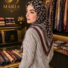 روسری چاپی طرحدار زنانه قهوهای