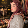 روسری چاپی طرحدار زنانه قهوهای