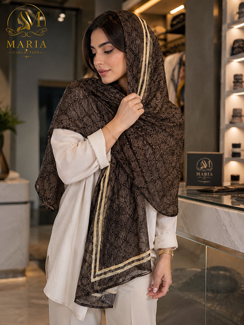 شال پلیسه شاین چاپی زنانه