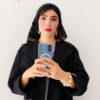 مینی اسکارف گیپور مجلسی پولکی مشکی زنانه Maria Collections
