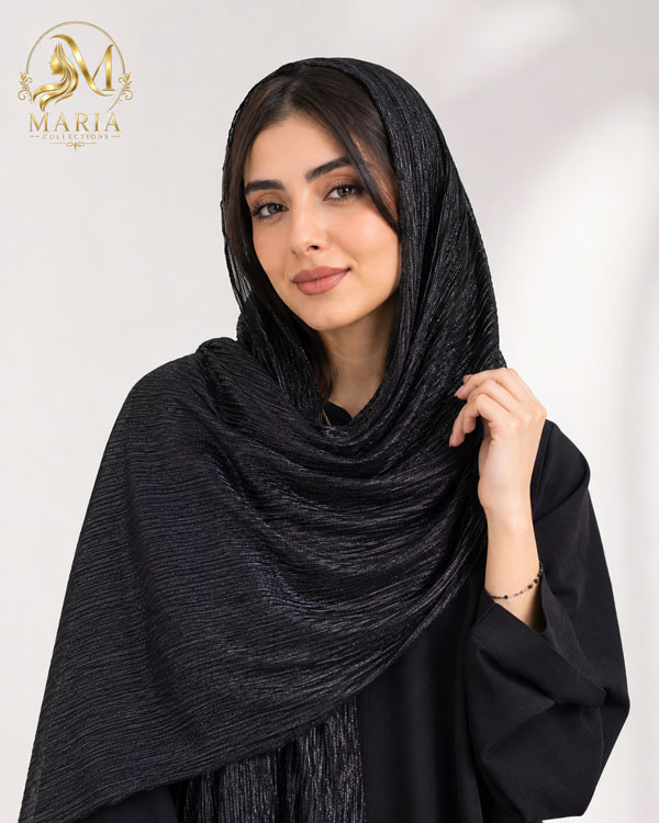 شال شاین حریر زنانه مشکی مجلسی