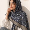 روسری طرح ترمه آبی زنانه قواره بزرگ Maria Collections