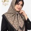 روسری نخی قواره ۱۲۰ زنانه طرح‌دار رنگ قهوه‌ای