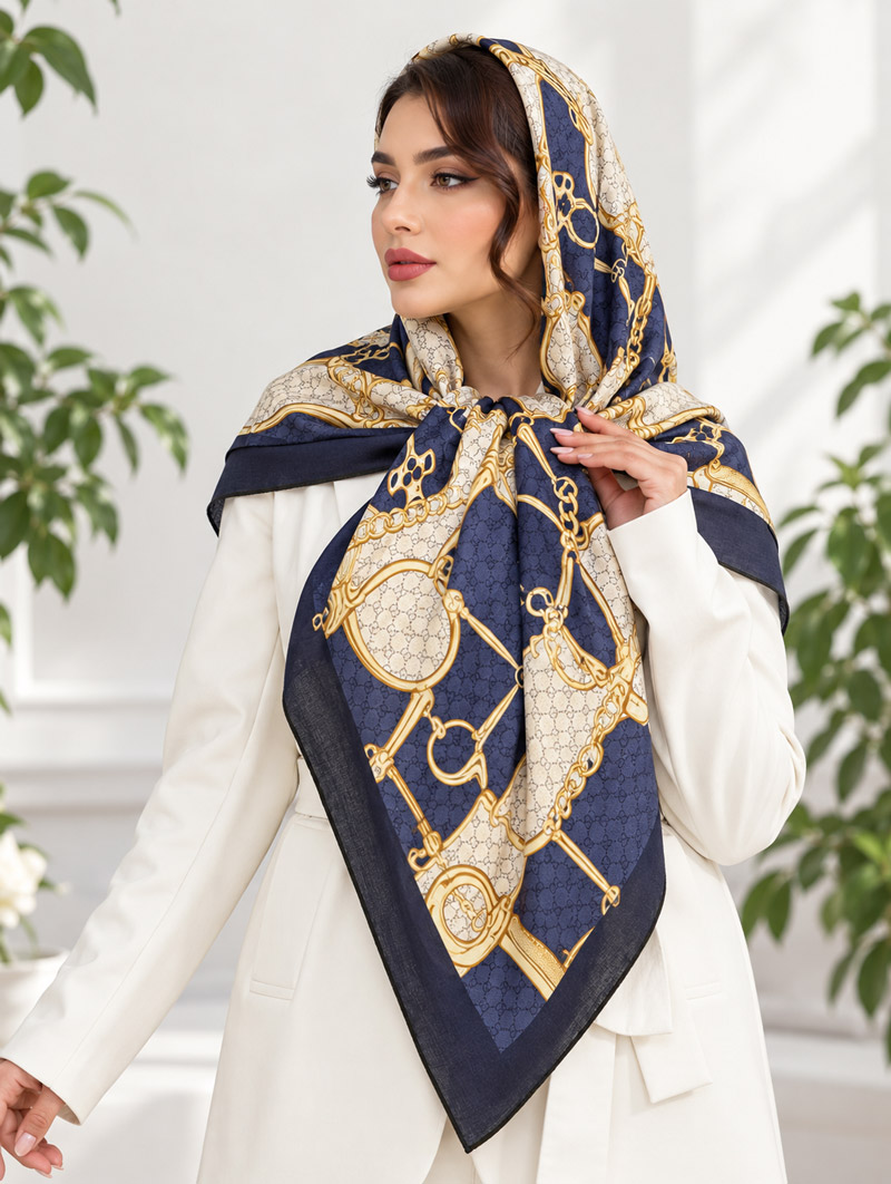 روسری وارداتی حلقه قواره ۱۴۰ | نرم، سبک | 110190